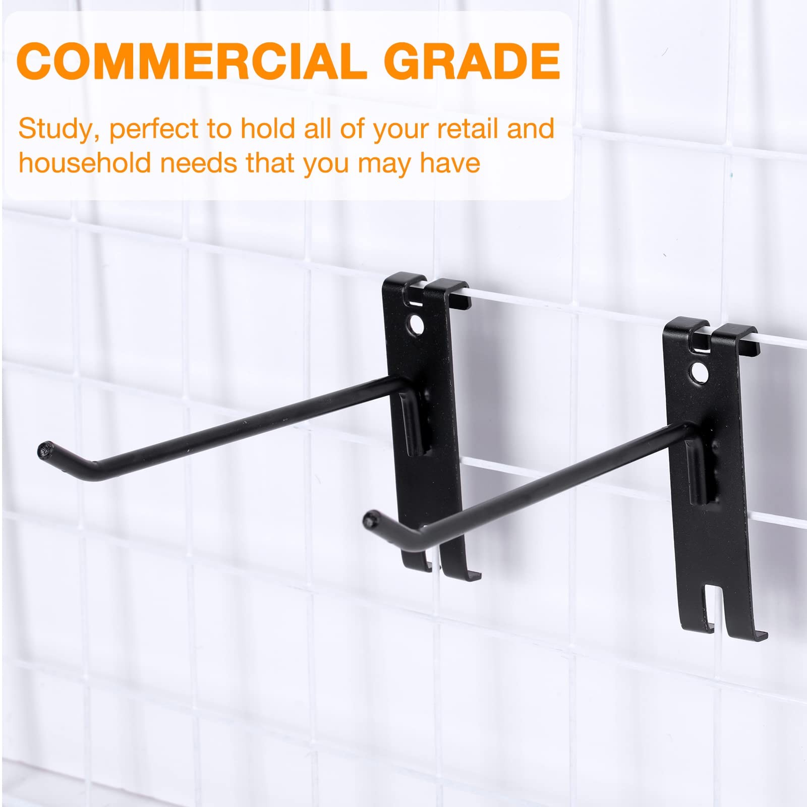 50 Pcs 4/6/8/10 Inch Gridwall Hooks Gridwall Peg Hooks Black Wall Grid Access...