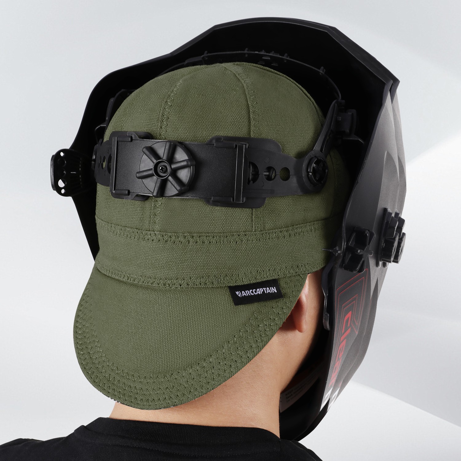 ARCCAPTAIN Reversible Welding Cap Protective Welders Hat Fireproof Cotton Green