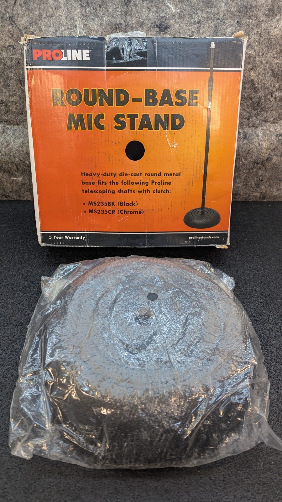 🔥New🔥 Proline Ms235bk Round Base Microphone Stand Only, Black