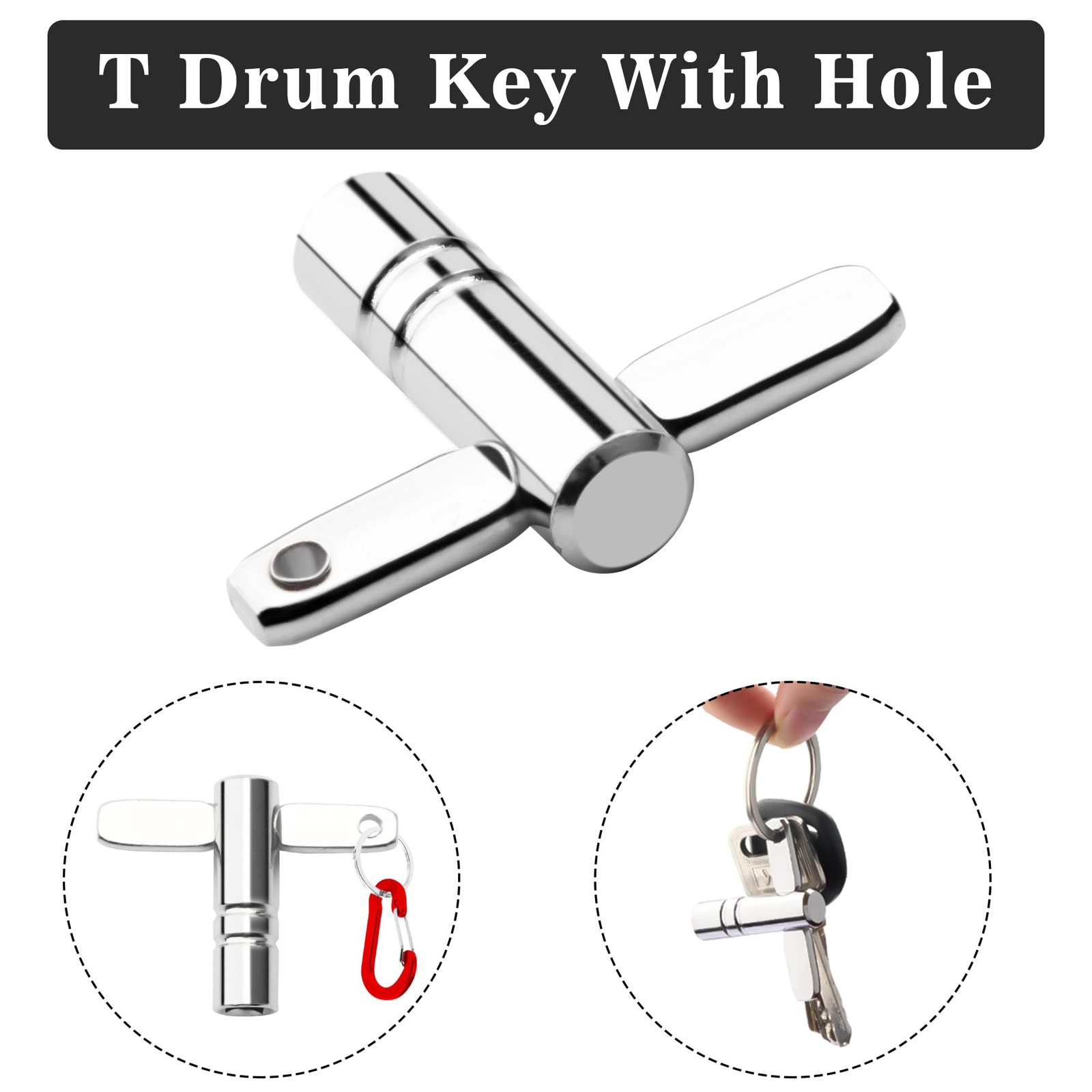 4 Pack Drum Keys Universal Tool Multi-Tool Keychain and Drill Bit for Tuning