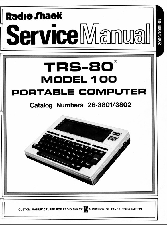 TRS-80 Model 100 Portable Computer Service Manual PDF Copy 4G USB Stick