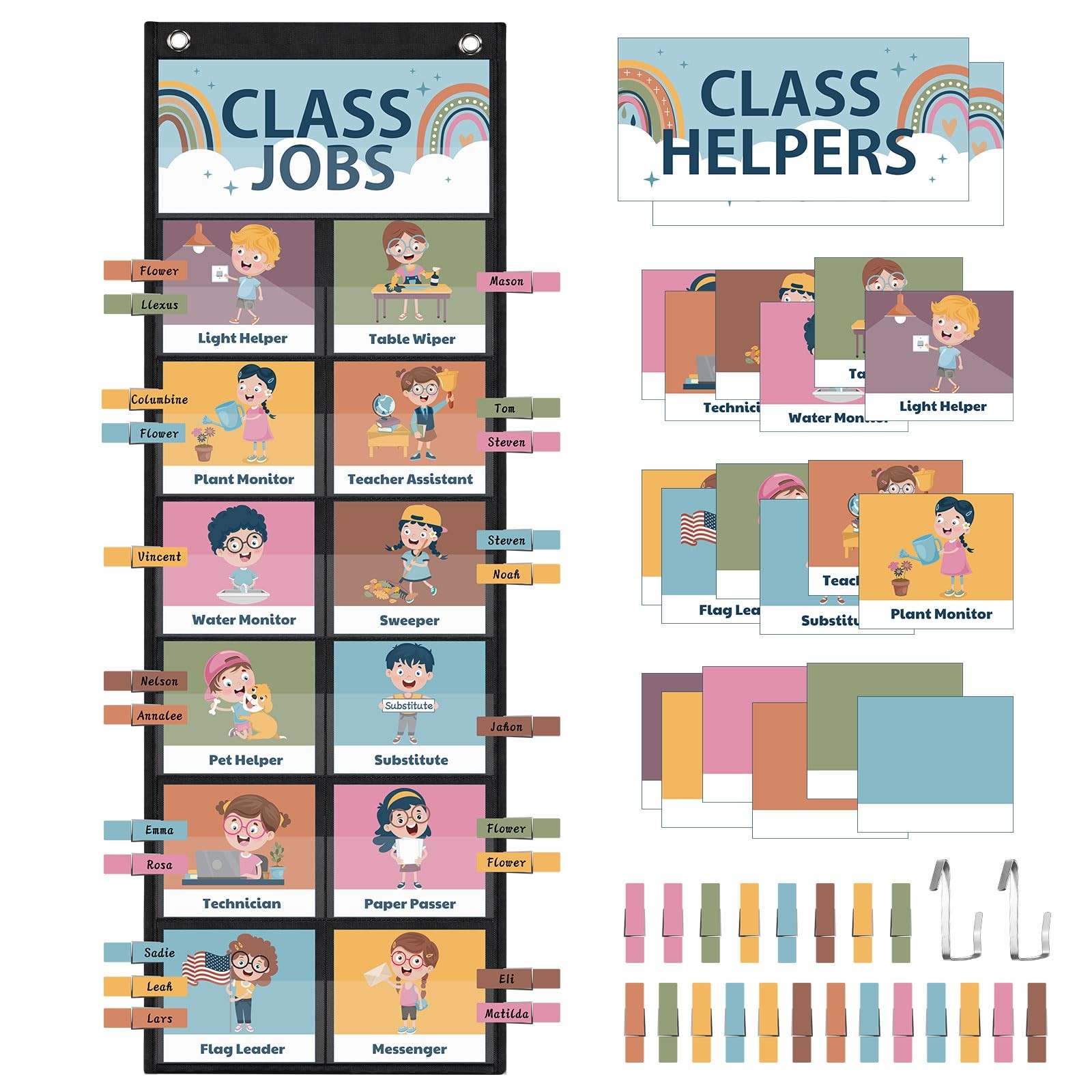 Class Jobs Pocket Chart Class Helpers Pocket Chart Classroom Jobs Cards with ...