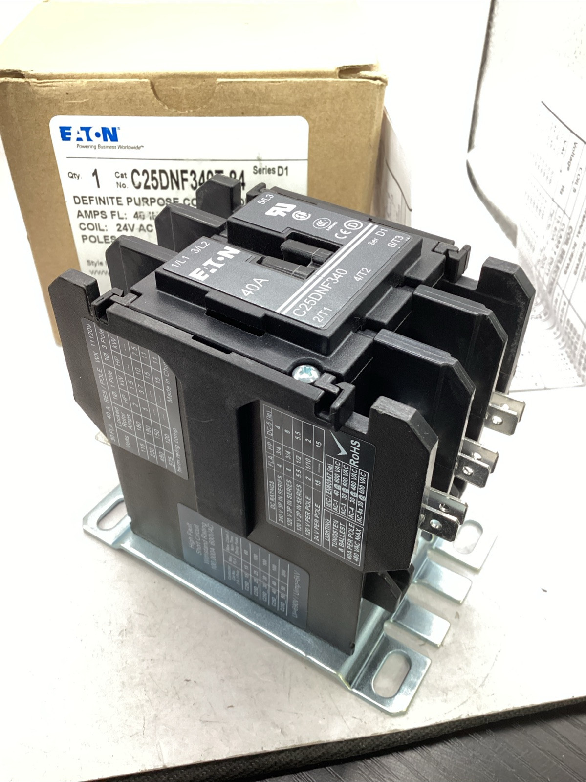 Eaton C25DNF340T-84 Definite Purpose Contactor new Expedited Shipping #Y