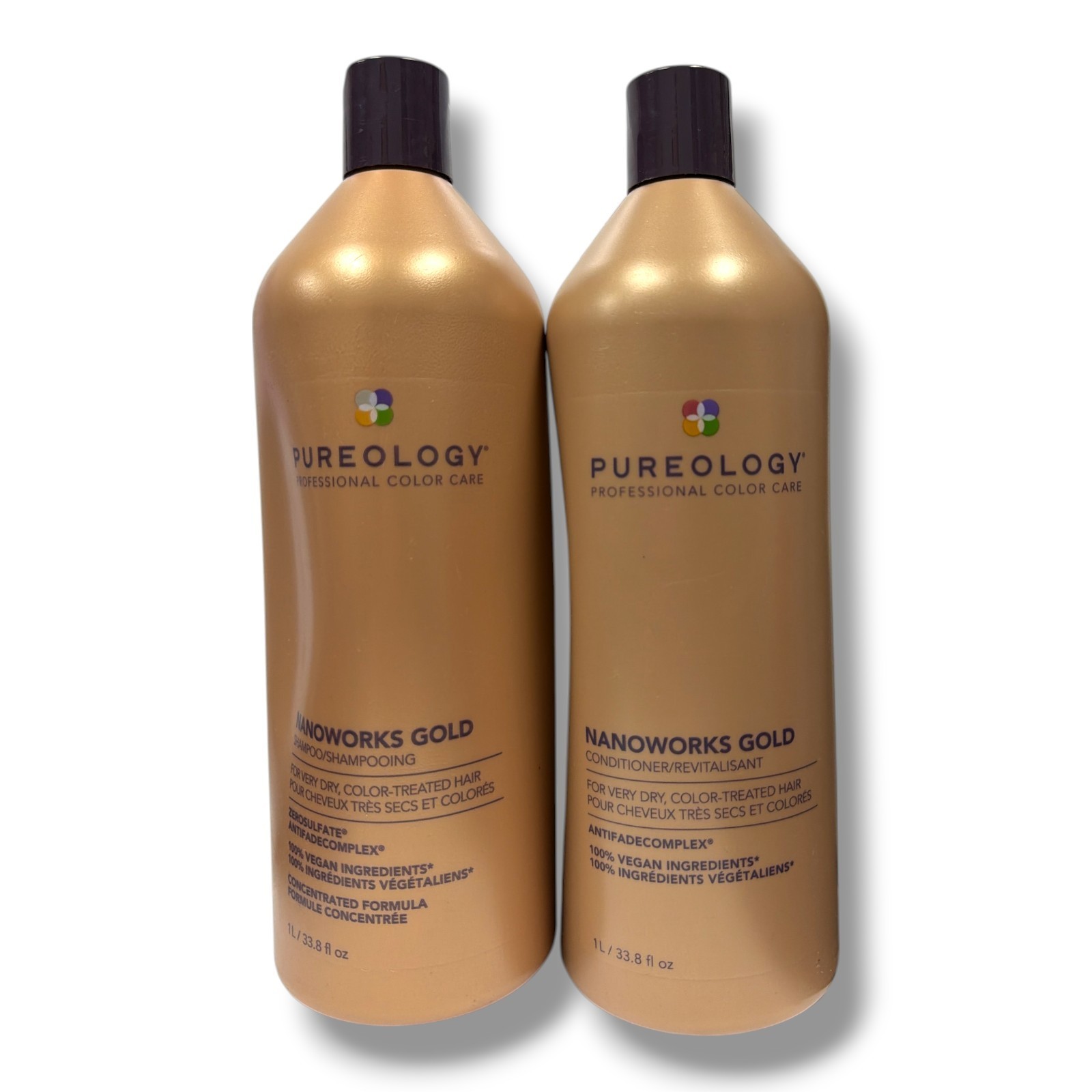 Pureology Nanoworks Gold Shampoo and Conditioner 1L/33.8fl.oz. LOT OF 2