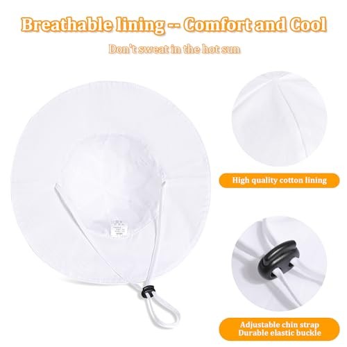 Baby Girl Sun Hat with UPF 50+ Outdoor Adjustable Beach 6-12 Months Light Pink