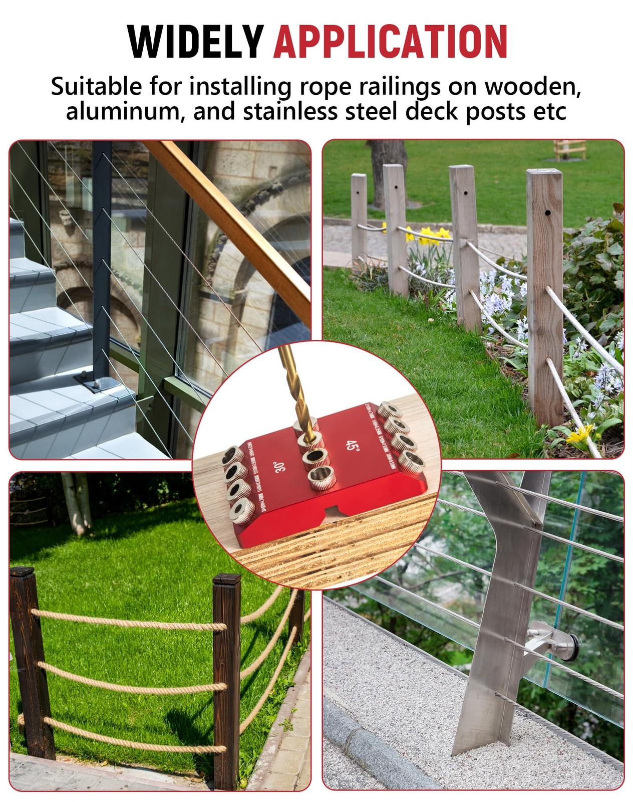 30Â°45Â°90Â° Angle Drill Guide Jig for hand drill, Portable angle drill guide...