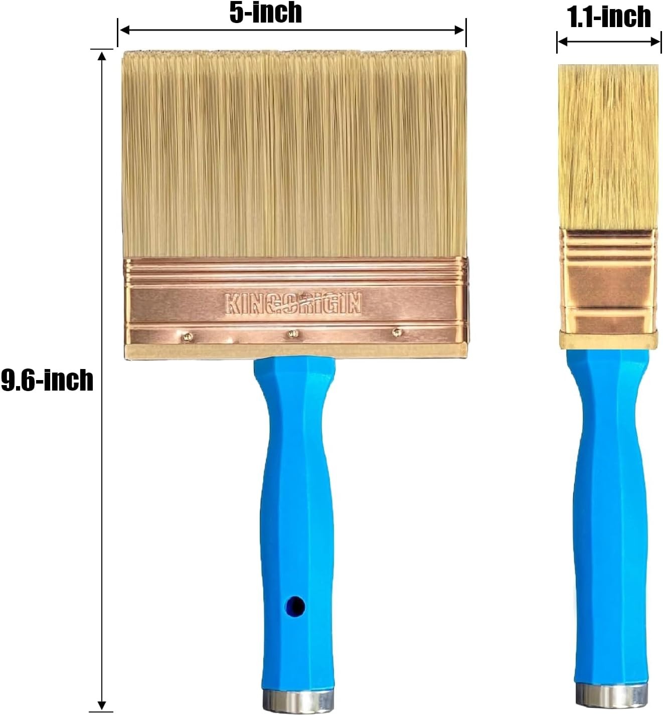 Durable 5-Inch Deck Stain Brush & Extension Handle Combo - 3 Brushes Per Set