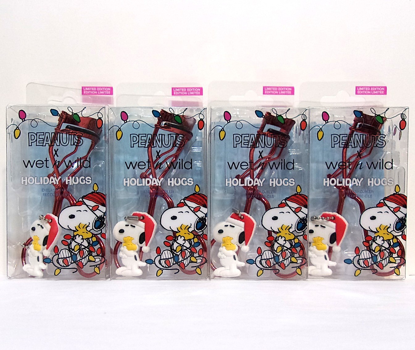 wet n wild Peanuts Snoopy Holiday Hugs Red Eyelash Curler W/ Charm Lot Woodstock