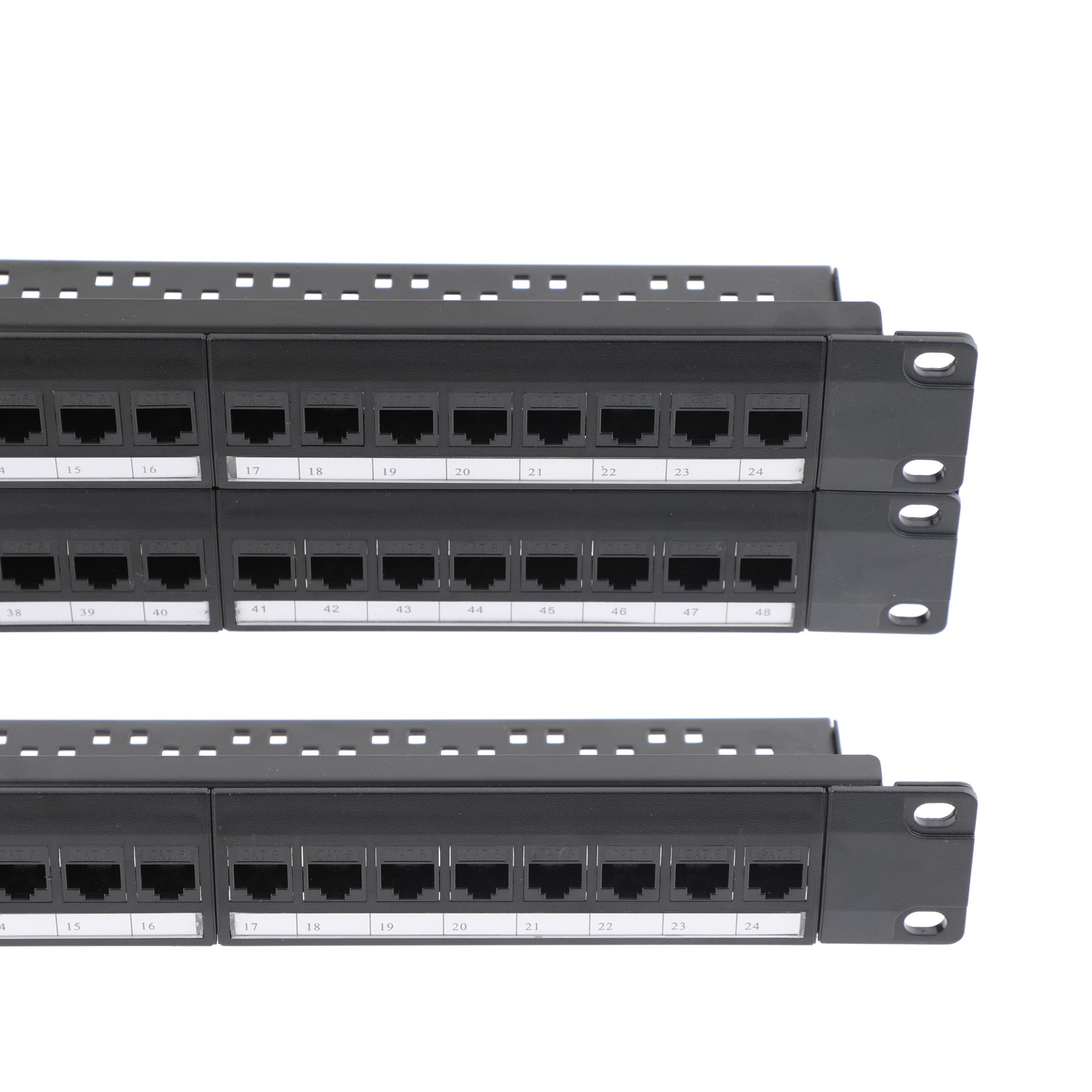 Patch Panel 24/48 19-Inch Port Cat6 RJ45 Coupler with Inline Keystone