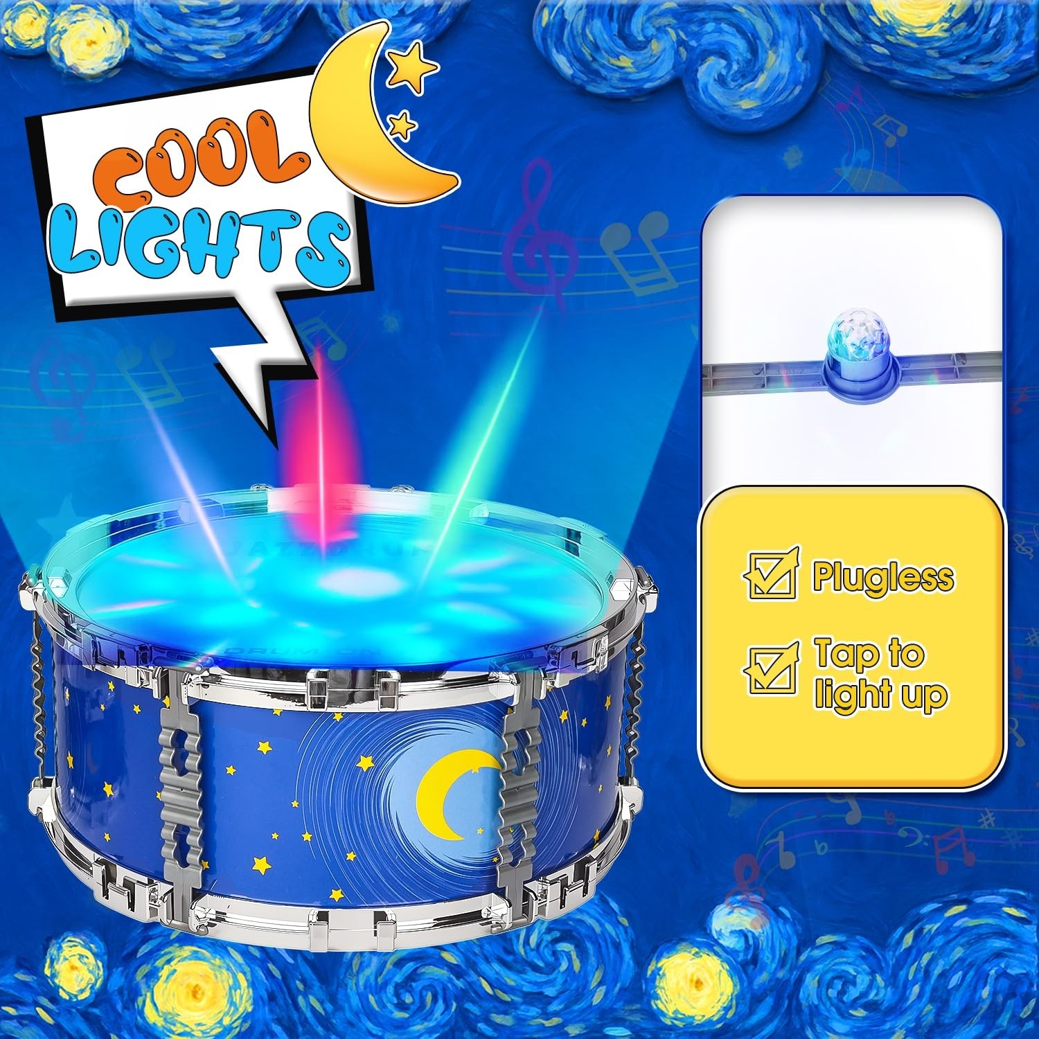 Kids Drum Set for Toddlers Ages 2-5 - Musical Toy with Stool, Perfect Birthda...