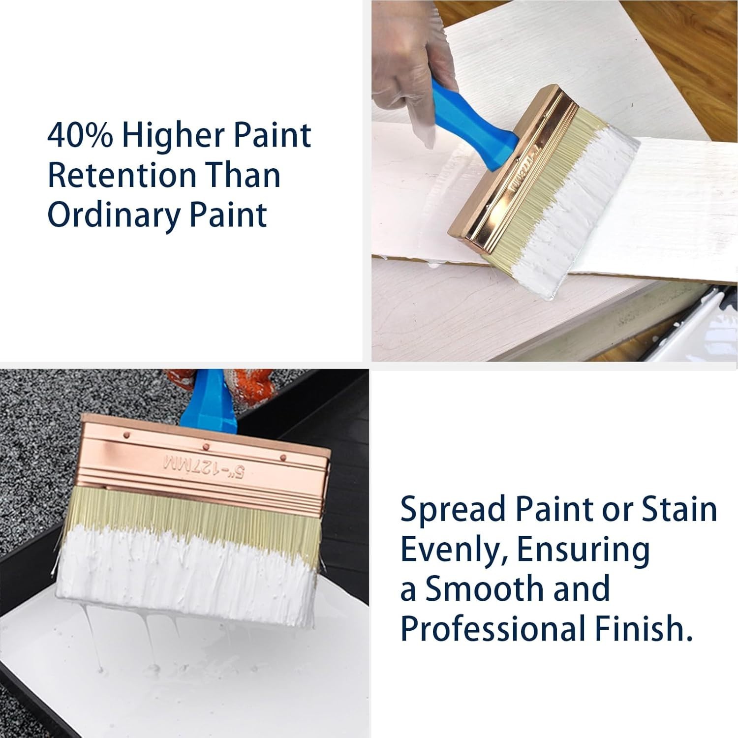 Durable 5-Inch Deck Stain Brush & Extension Handle Combo - 3 Brushes Per Set