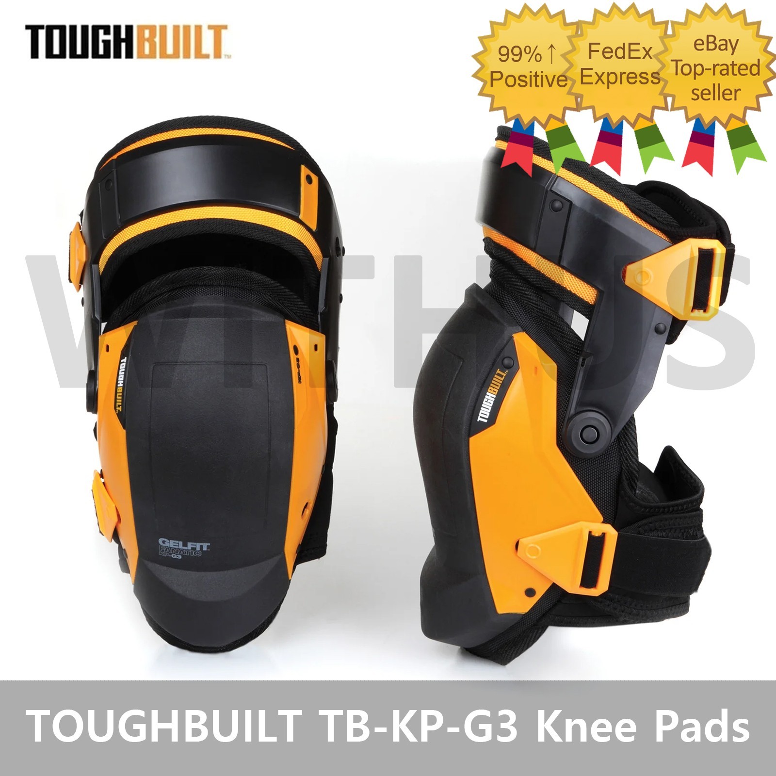 TOUGHBUILT TB-KP-G3 GelFit Fanatic Thigh Support Stabilization Knee Pads=