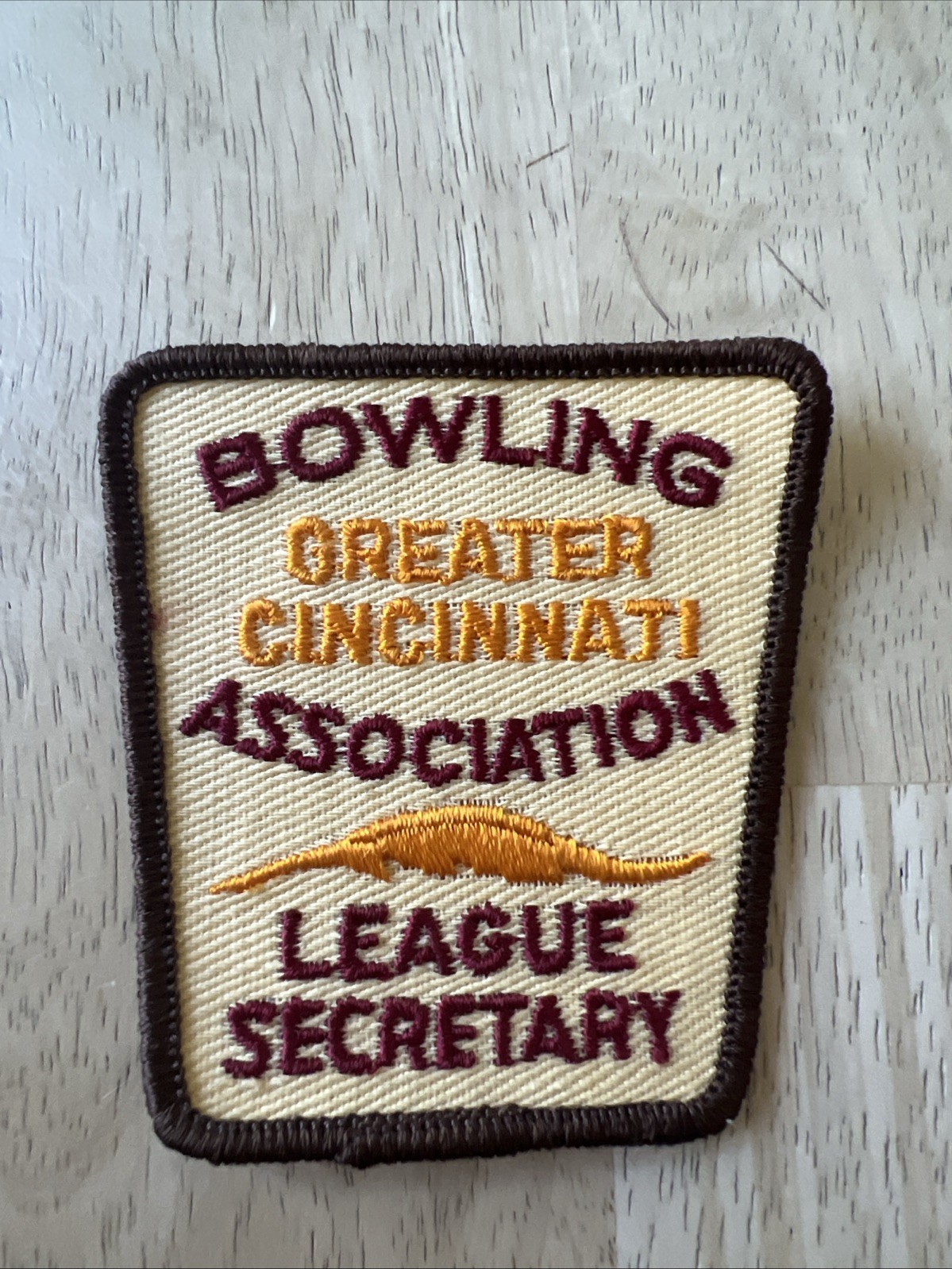 Vtg Greater Cincinnati Bowling Association League Secretary Patch New Ohio