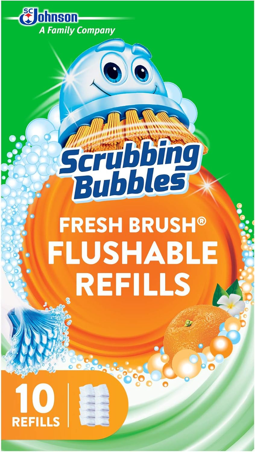 Scrubbing Bubbles Flushable Toilet Bowl Wand Cleaner Refills, Fresh Brush Cleane