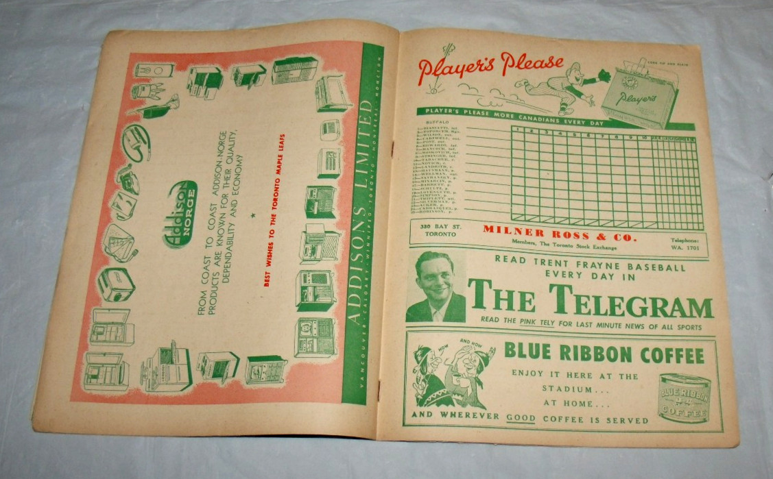 Toronto Maple Leafs Baseball 1951 MiLB Program International League