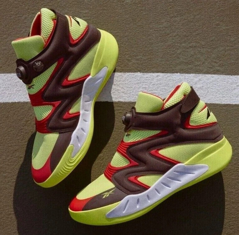 Reebok Instapump Fury Zone Yellow Red Black Basketball Sneakers G55142 Mens Size