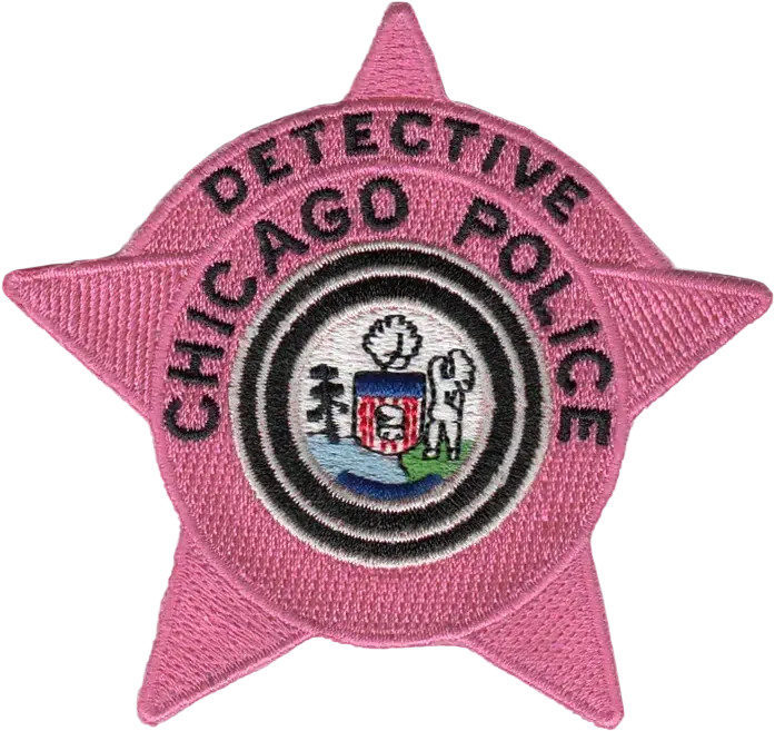 NOVELTY CHICAGO POLICE STAR PATCH: Detective - Pink Breast Cancer Awareness