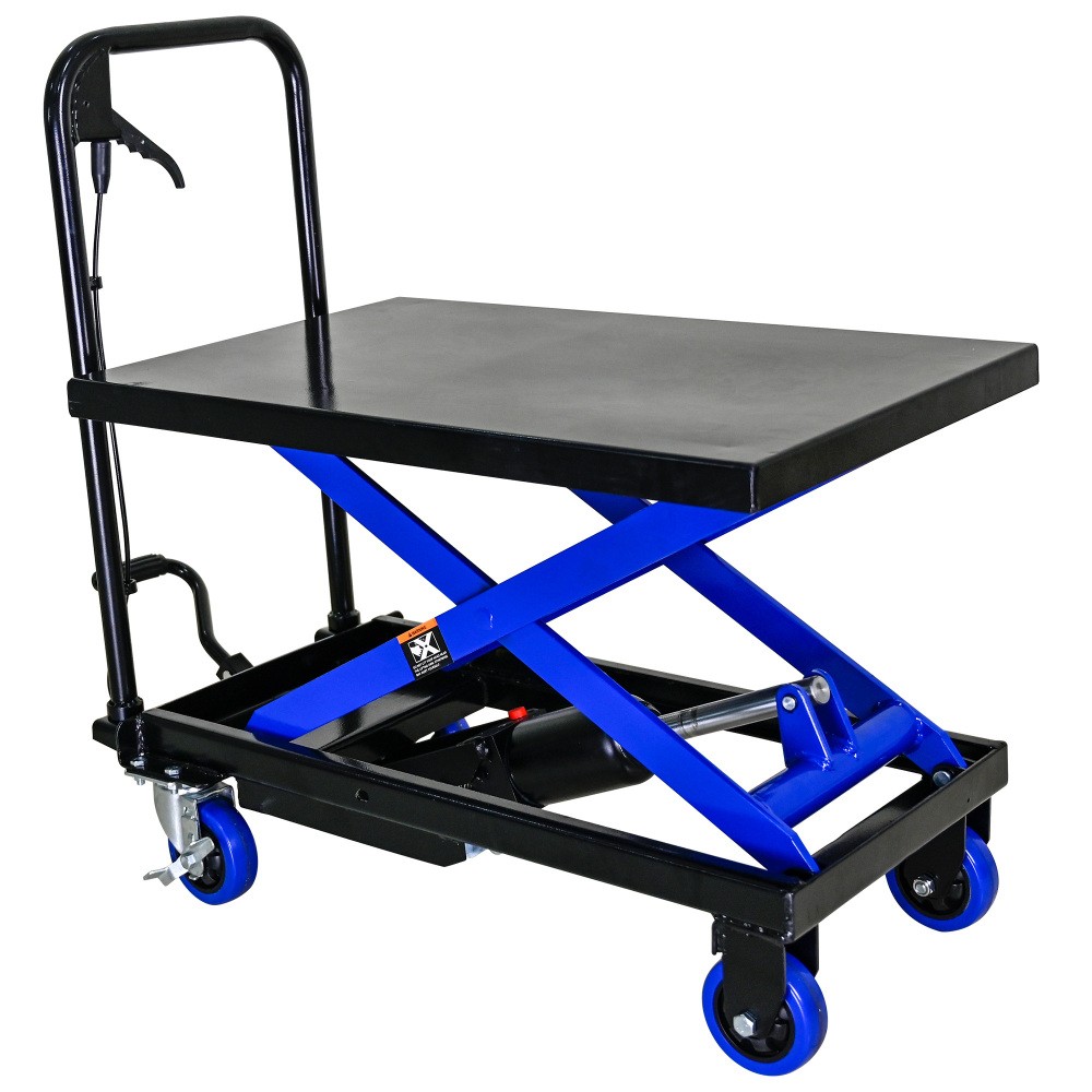 Hydraulic Lift Trolley 500 Capacity Steel Hydraulic Table Cart 4 Wheels Material
