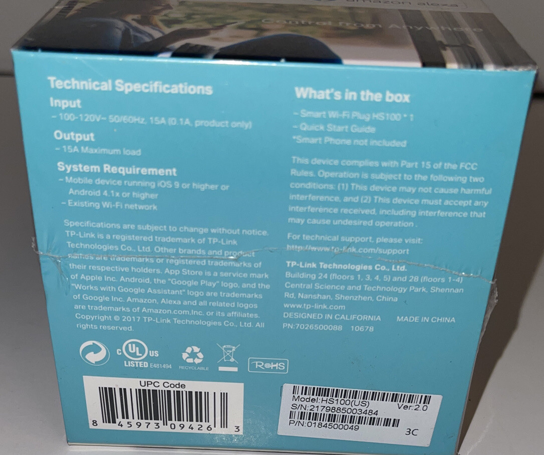 TP-Link HS100 Wi-Fi Smart Plug Kit - Twin Pack