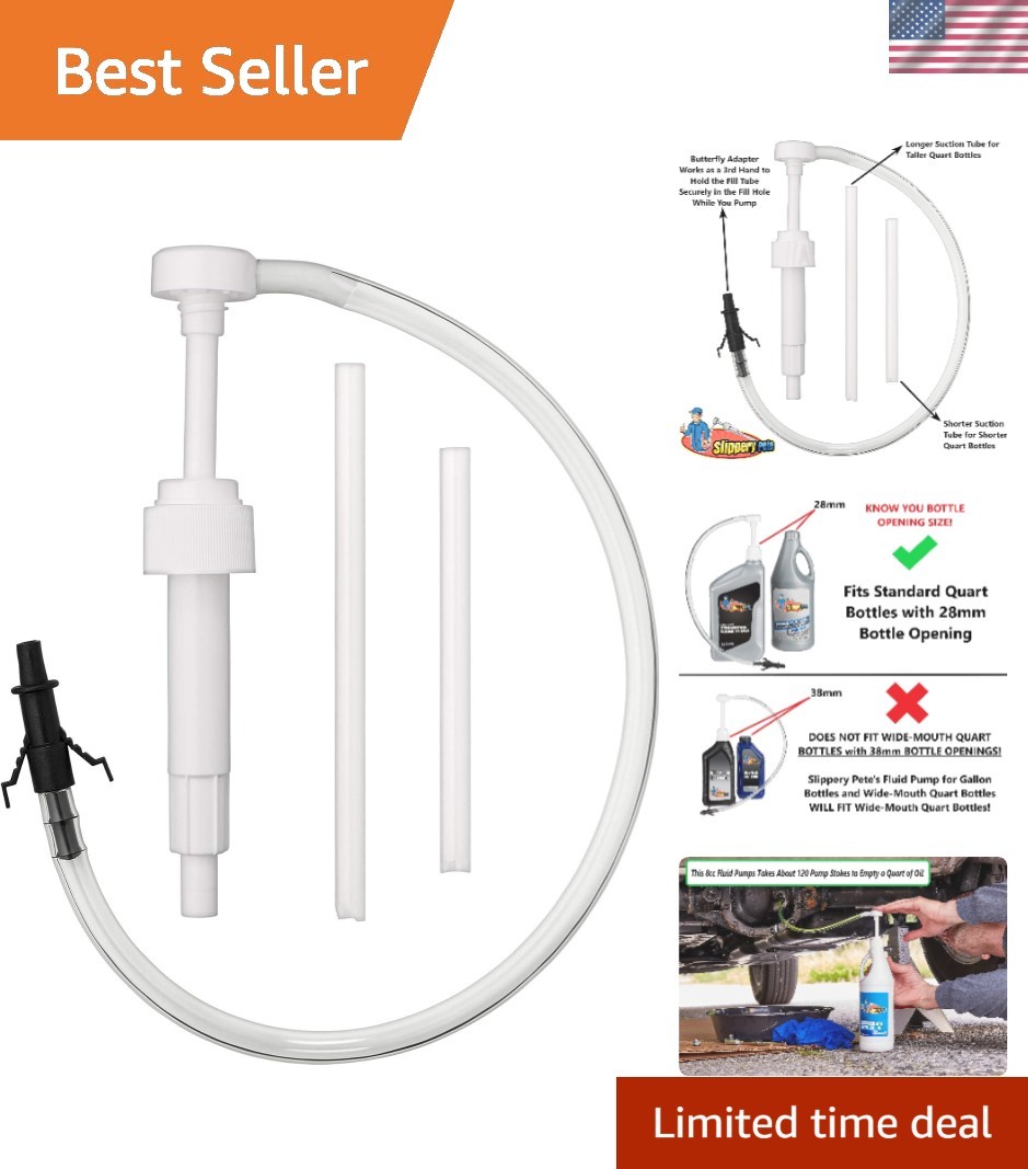 DIY Essential: 8cc Fluid Pump with Flexible Hose - Ideal for Gear Oil Transfer