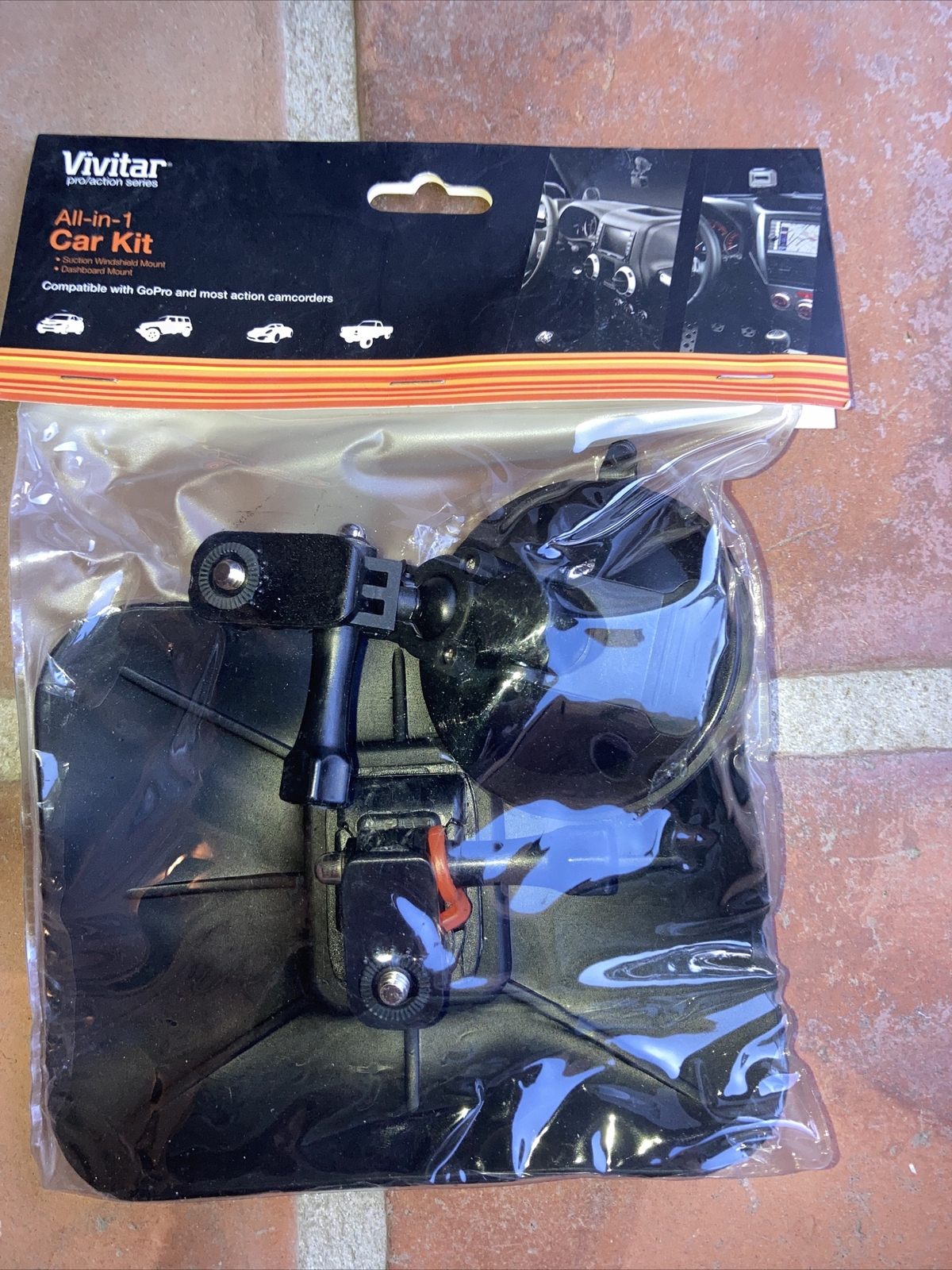 Vivitar V-APM-7003 Pro/Action Series All-In-1 Car Kit Black NEW Compatible GoPro