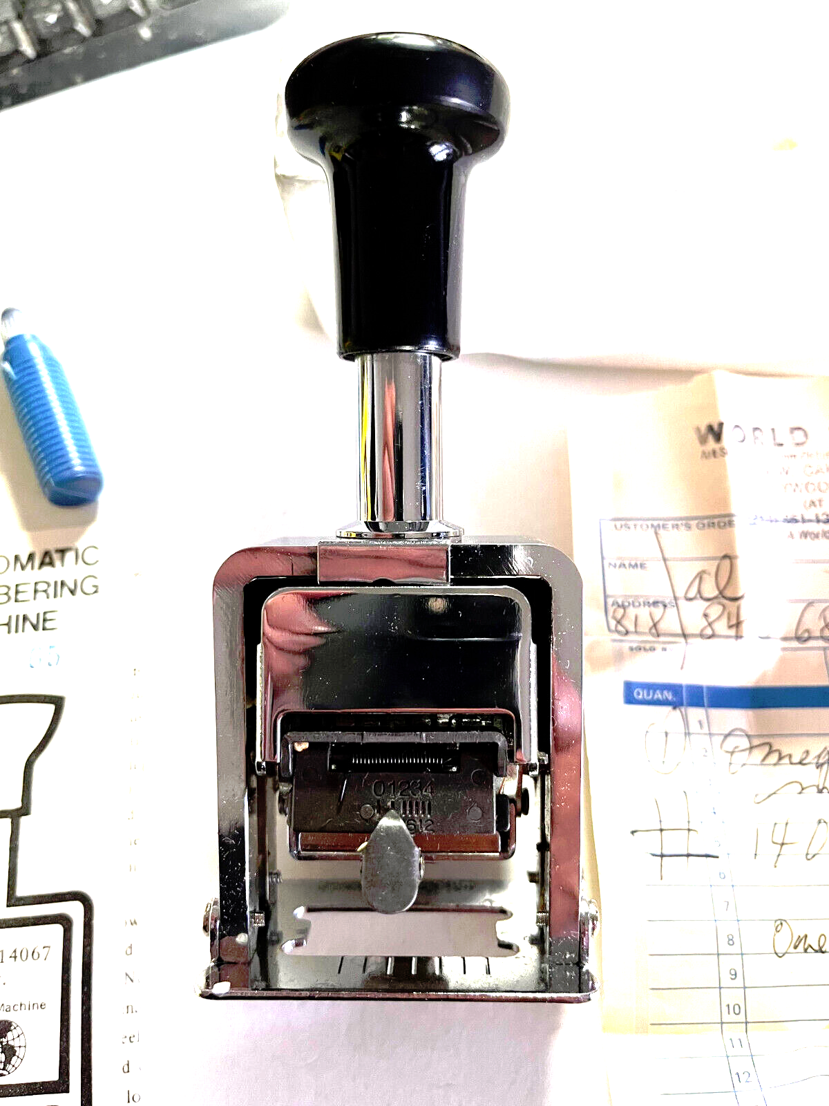 Omega Sr. Numbering Machine #14067 - 6 wheels - 7 Actions
