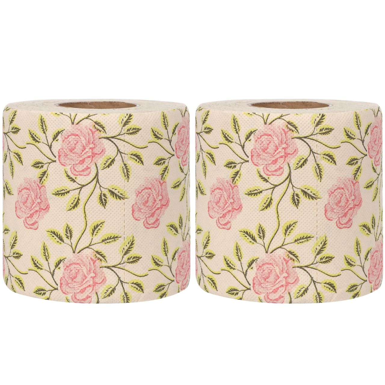 2 Rolls Floral - Rose Flower Print Tissues Decorative Bathroom Tissue Hand To...