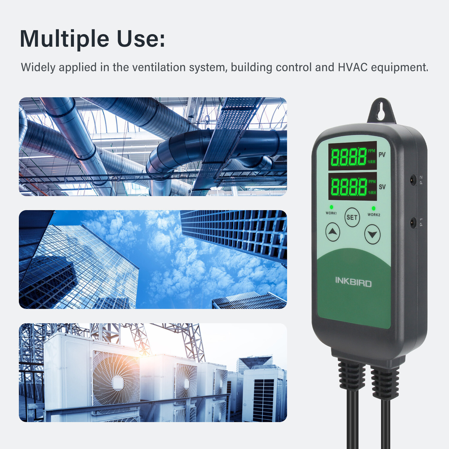 Inkbird Program CO2 Controller Regulator ICC500T Sensor Probe Greenhouse Plant