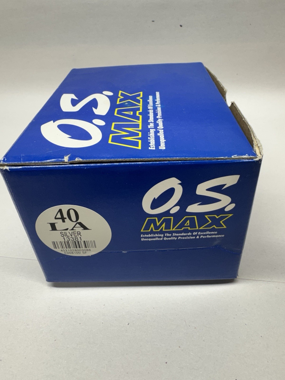 OS MAX 40 LA 13381 Silver RC Airplane Glow Engine BOX ONLY