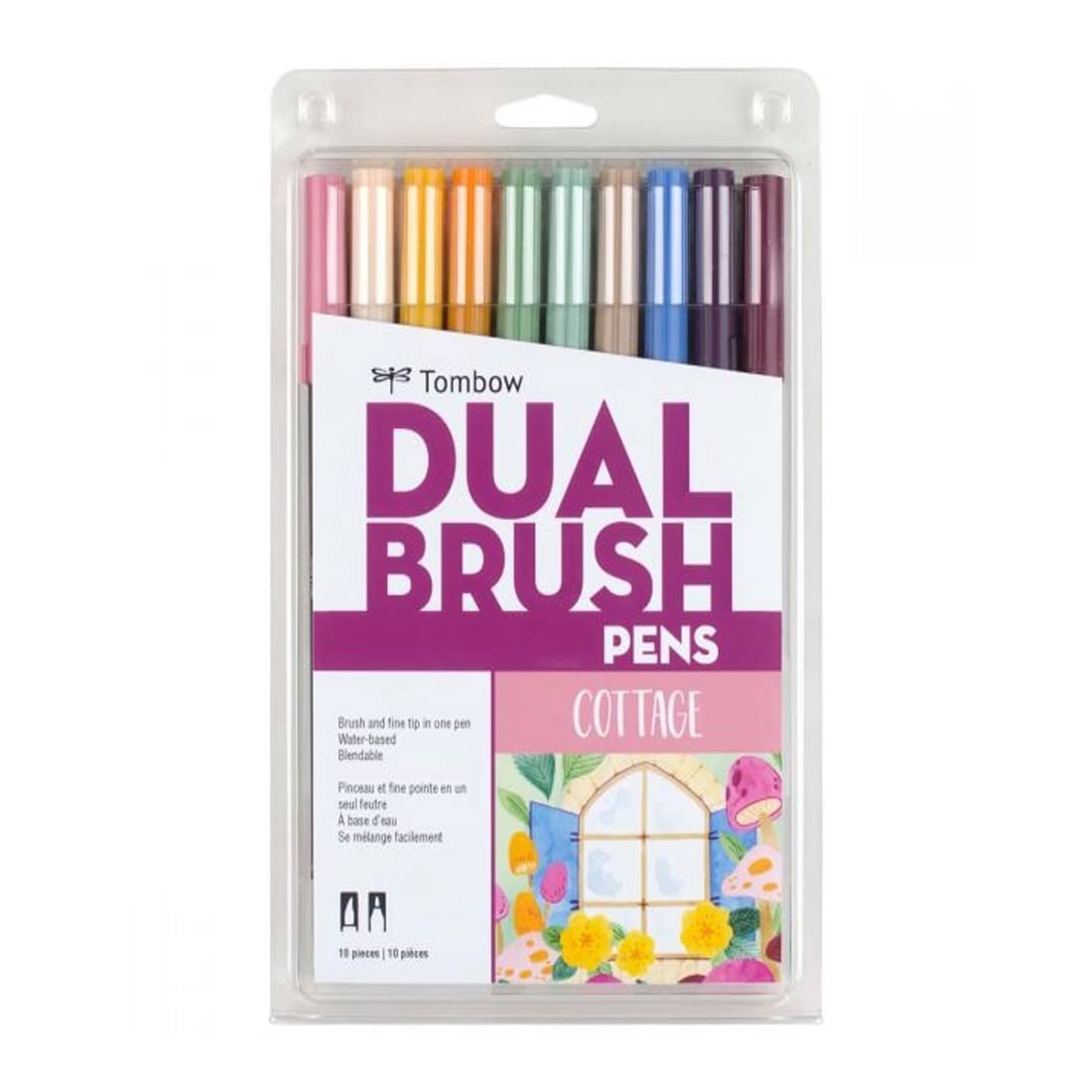 56216 Dual Brush Pen Art Markers, Cottage, 10-Pack. Blendable, Brush and Fine...