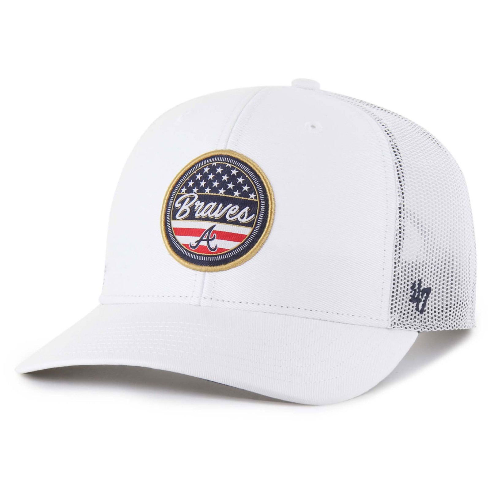 Men's '47 White Atlanta Braves Homage Adjustable Trucker Hat