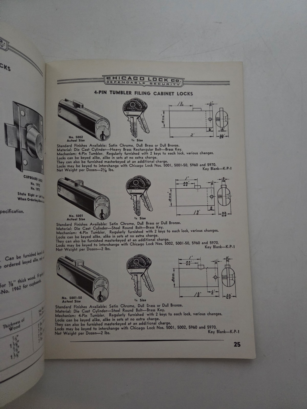 Chicago Lock Company Vintage Catalog