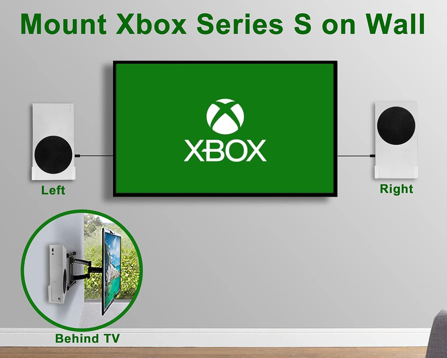 Wall Mount Bracket For Xbox Series S Console Accessories Behind TV Shelf
