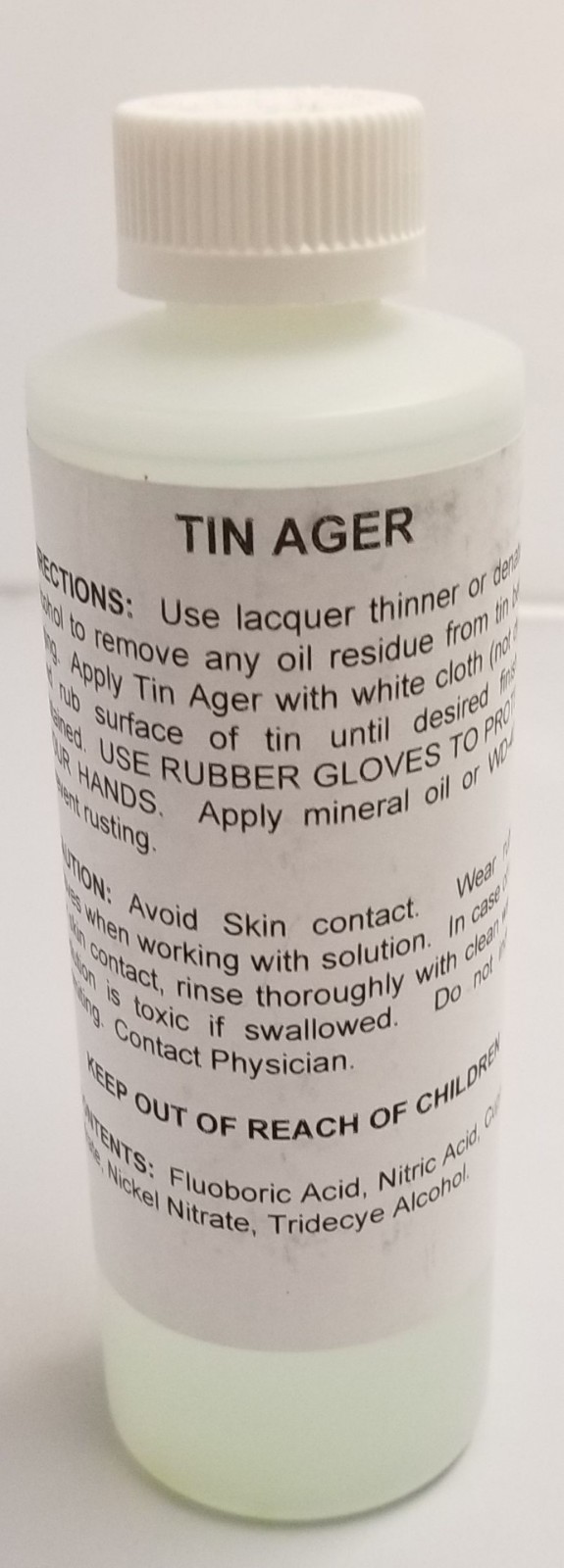 8oz(Ounce)  - TIN AGER Darkening Solution metal steel antique vintage old metal