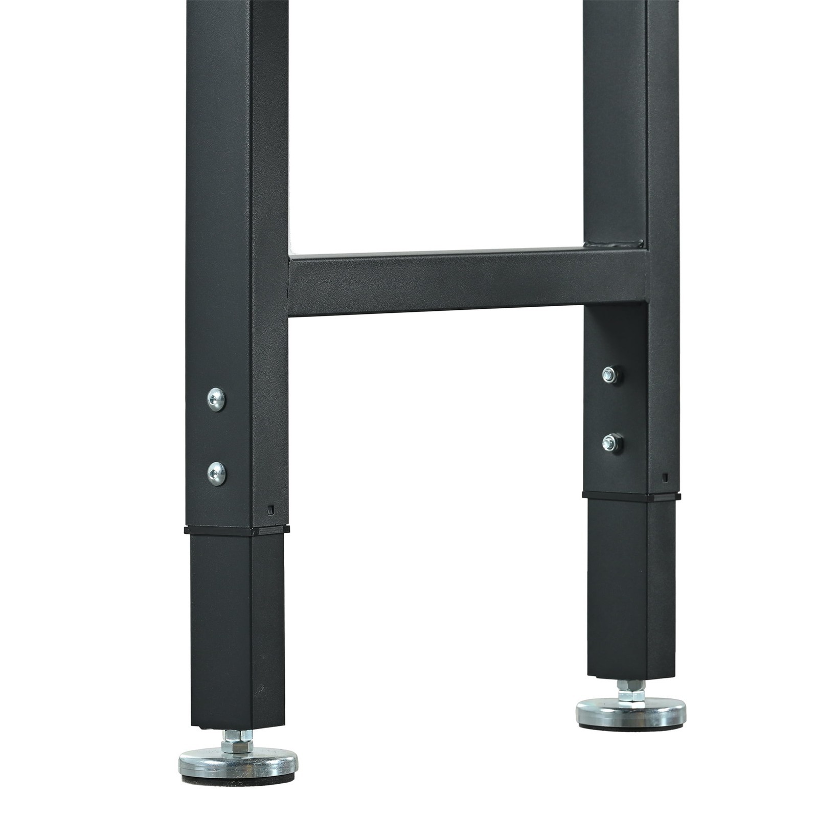 48" Worktable Adjustable Heavy-Duty Steel Frame Solid Rubberwood Tabletop Power