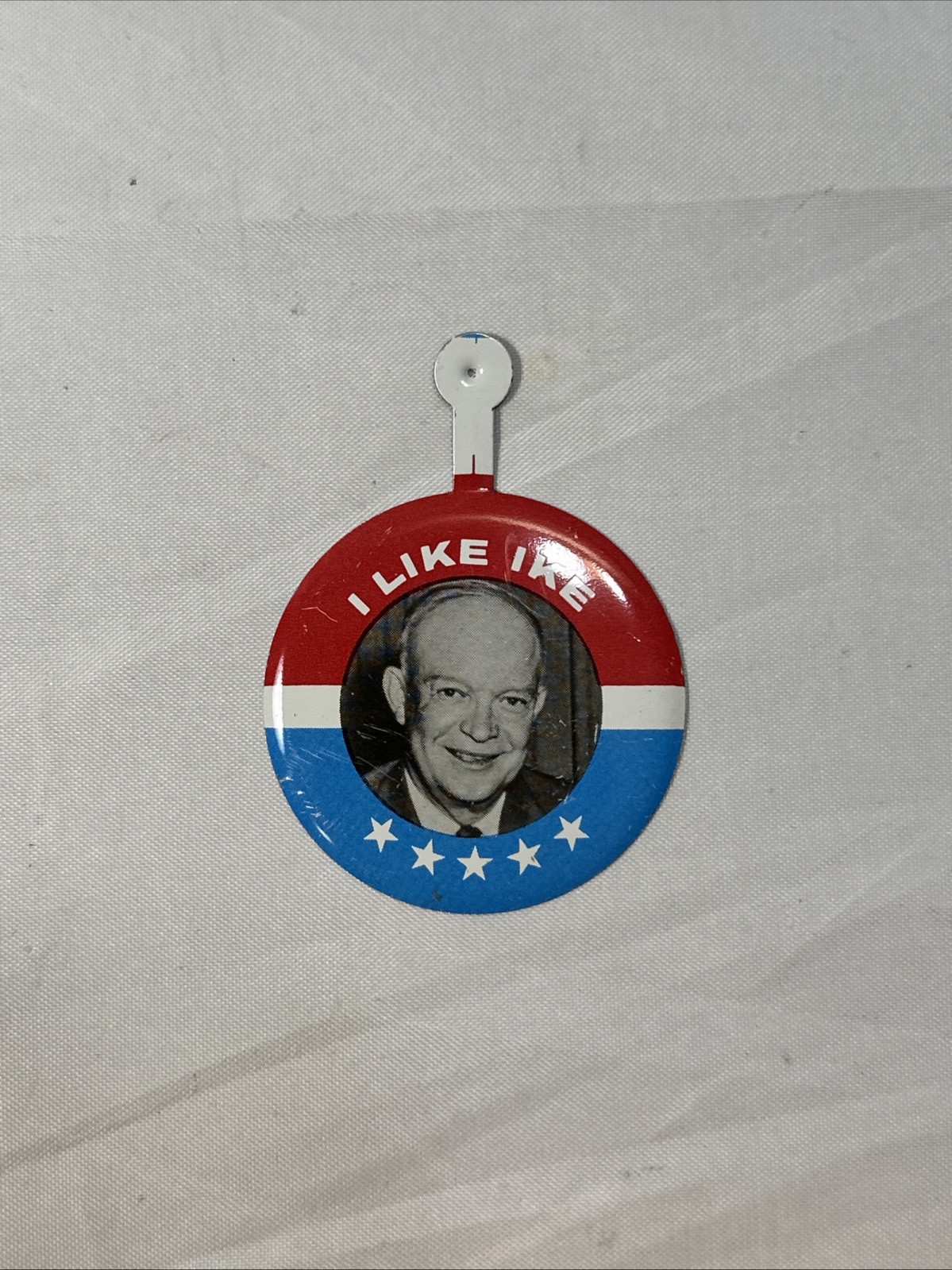Vintage I LIKE IKE Tab Back Button Vote for SEAGRAM'S 7 Whiskey