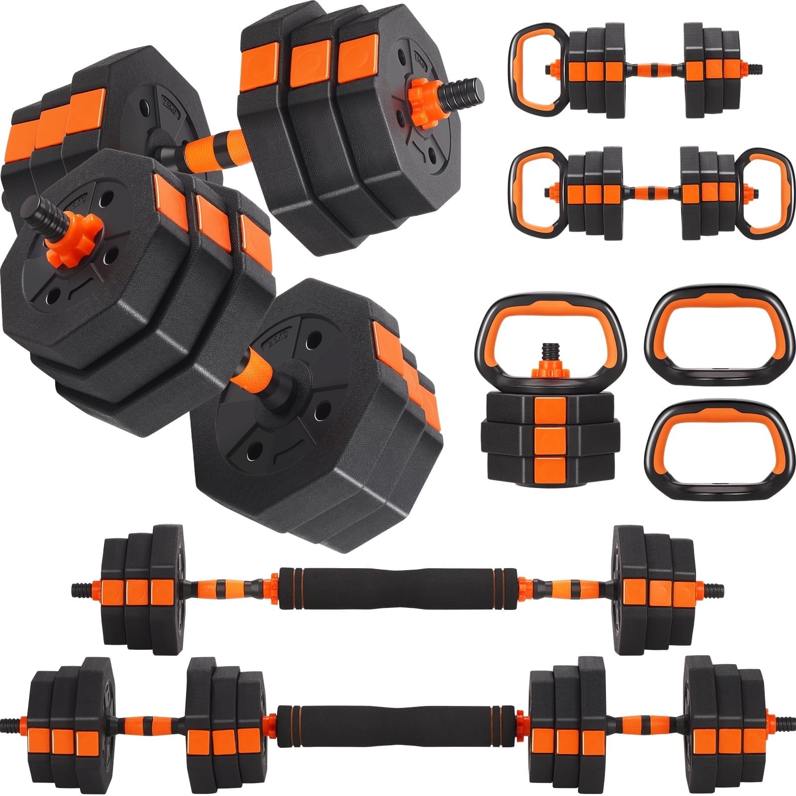 ARVAKOR Adjustable Dumbbell Set, 66 Lbs, Octagonal Anti-Roll Plates, Non-Slip
