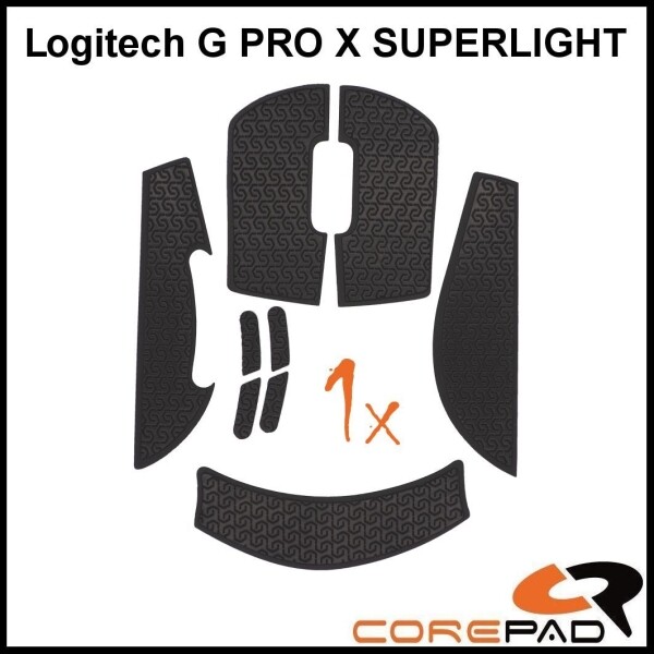 Corepad Soft Grips Black Logitech G PRO X SUPERLIGHT GPX 1 & 2 Mouse Grip Tape