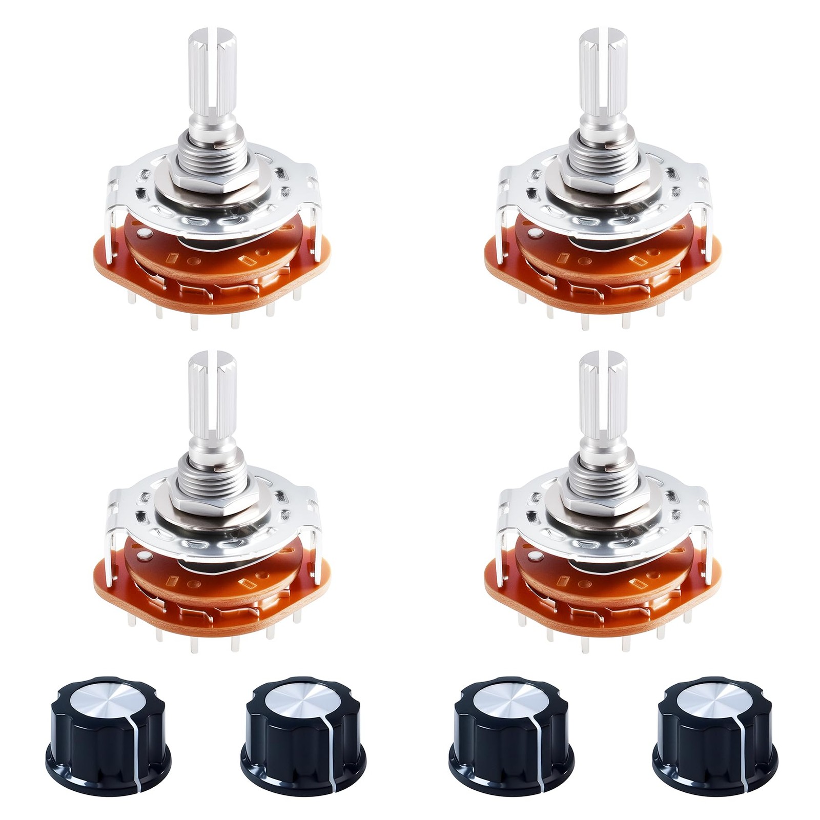 4pcs RS25 Rotary Band Switch 2P6T 2 Pole 6 Position Band Channel Rotary Selec...
