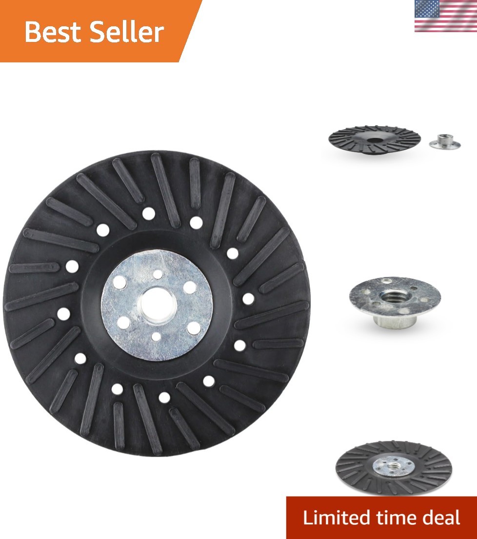 High-Performance 5" Ribbed Backing Pad with Metal Lock Nut for Angle Grinders