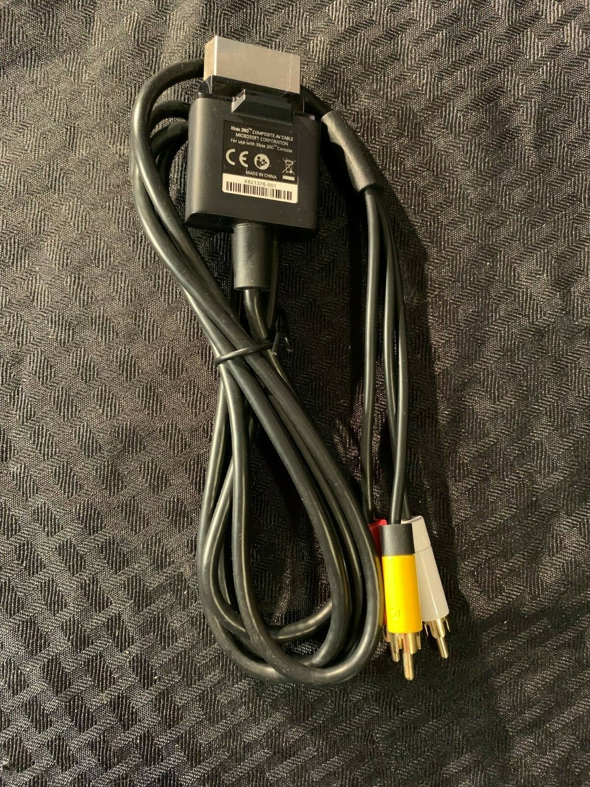 Microsoft XBox 360 AV Composite Audio Video Cable Black X821376-001 NEW