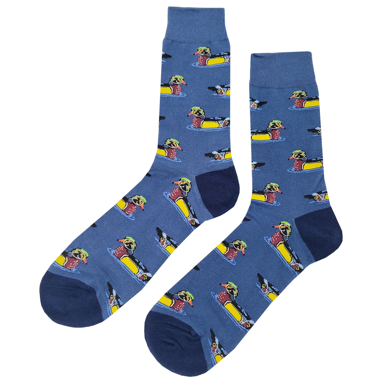 NWT Duck Dress Socks Novelty Men 8-12 Blue Crazy Fun Sockfly