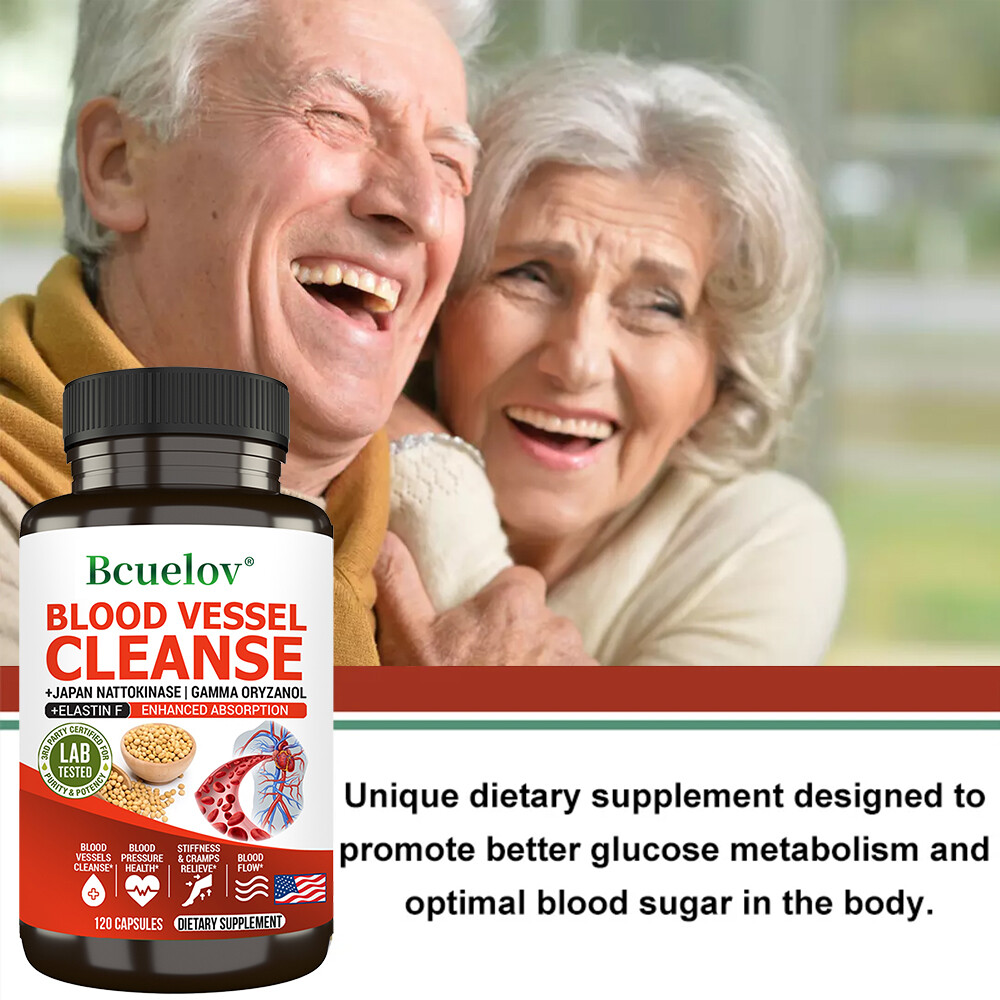 Blood Vessel Cleanse Health Heart Arterial Circulation Blood Flow 120 Capsules
