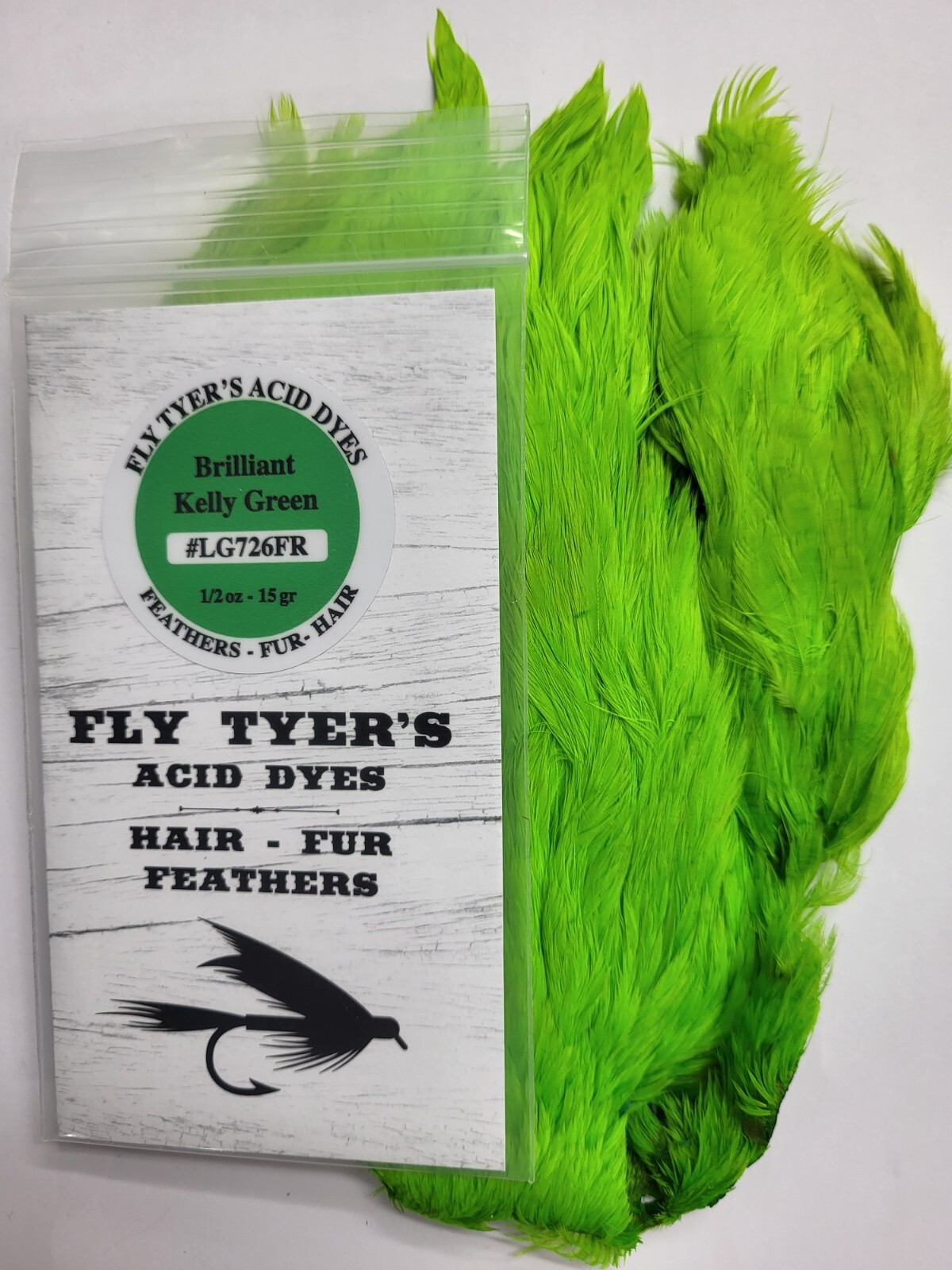 LUCKY7 Fly Tyer's Acid Dyes "Brt. Kelly Green " 1/2oz-15gr for Hair-Fur-Feathers