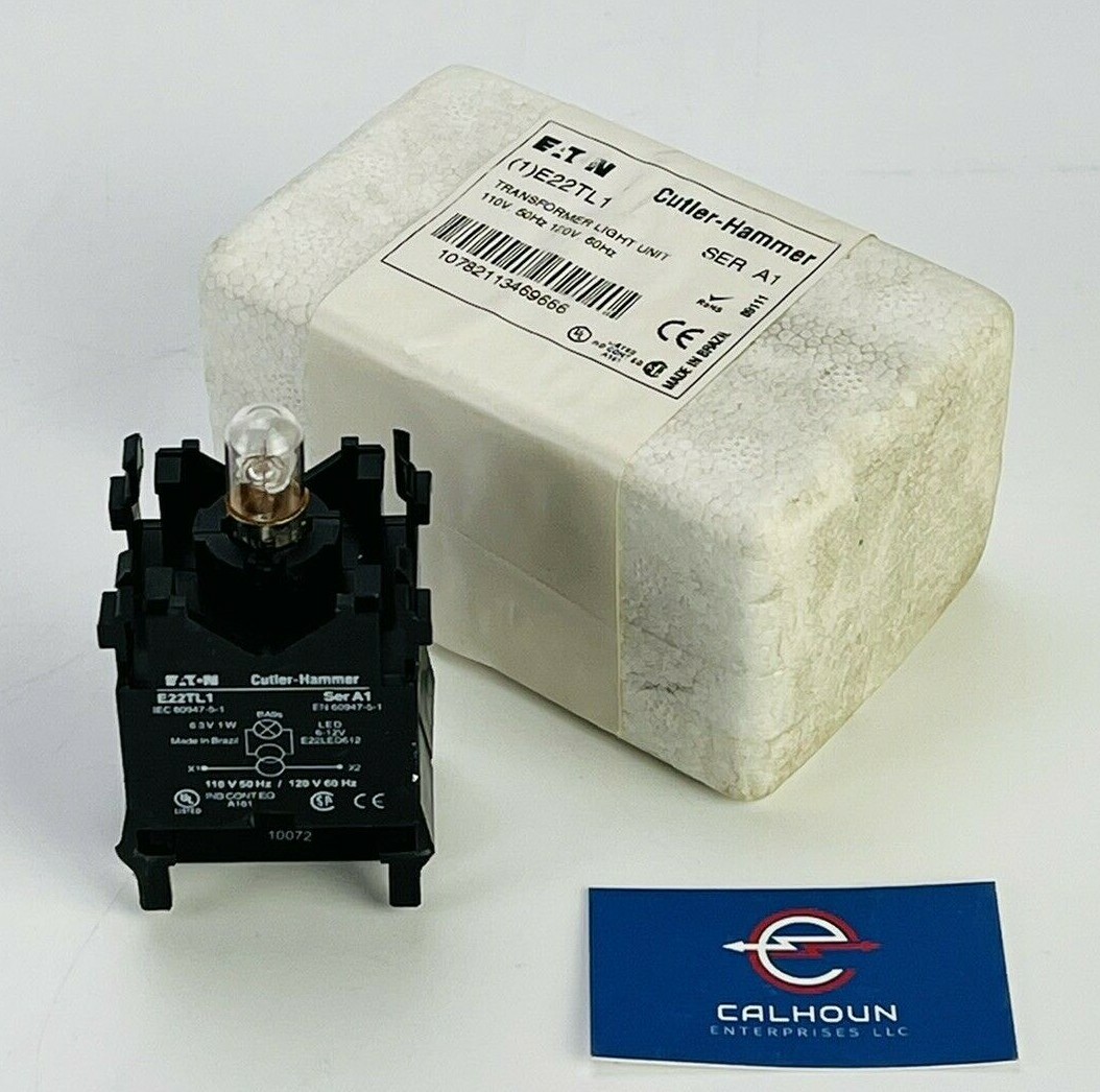 New! EATON Cutler-Hammer E22TL1T Pushbutton Transformer Block With Bulb WARRANTY