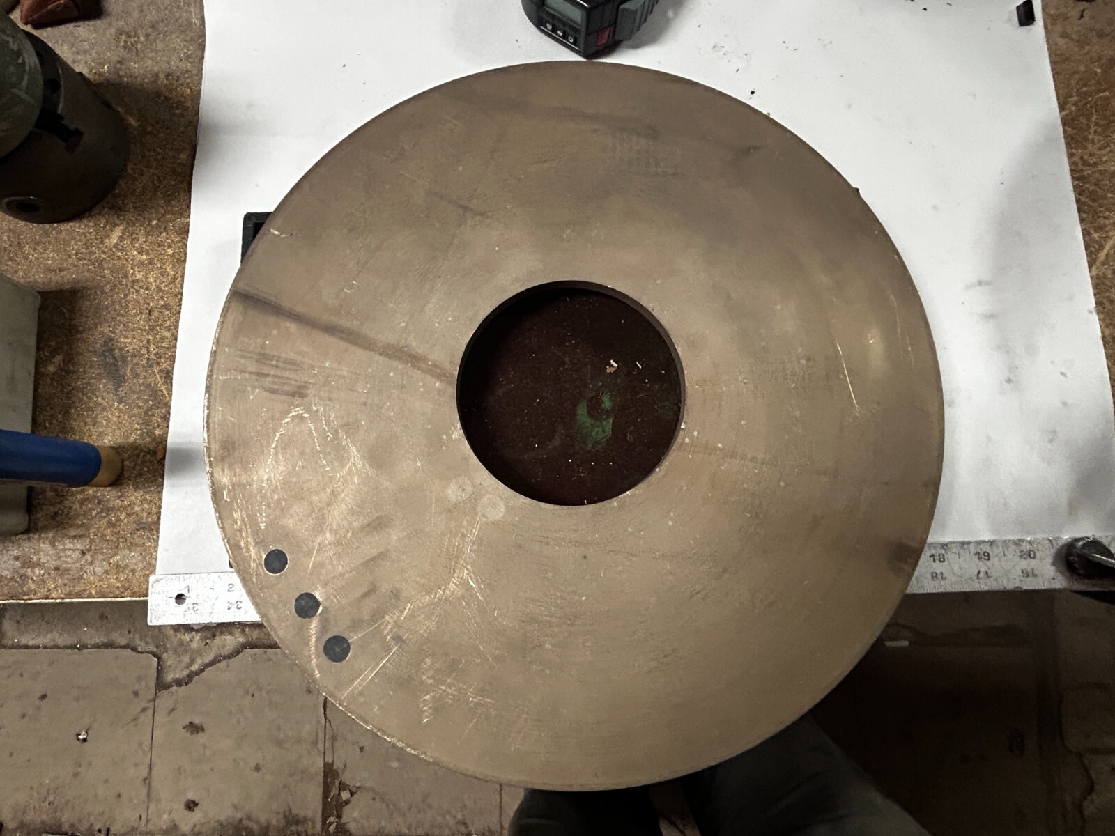 MACHINIST OfCe  LATHE MILL Heavy Brass 16" Diamond Grinding Wheel 5" Center