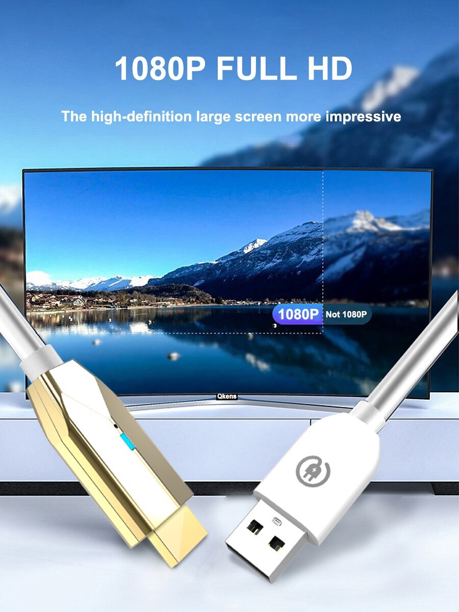 30m Wireless Transmit Display Cable USB HDMI Extender Video Transmitter Receiver