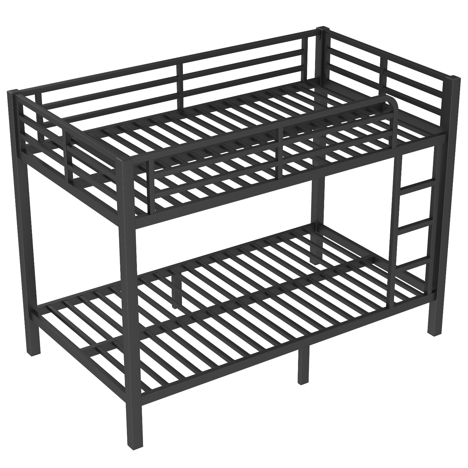 Metal Twin over Twin Bunk Bed Black Bed Frame for Teens and Adults Bedroom