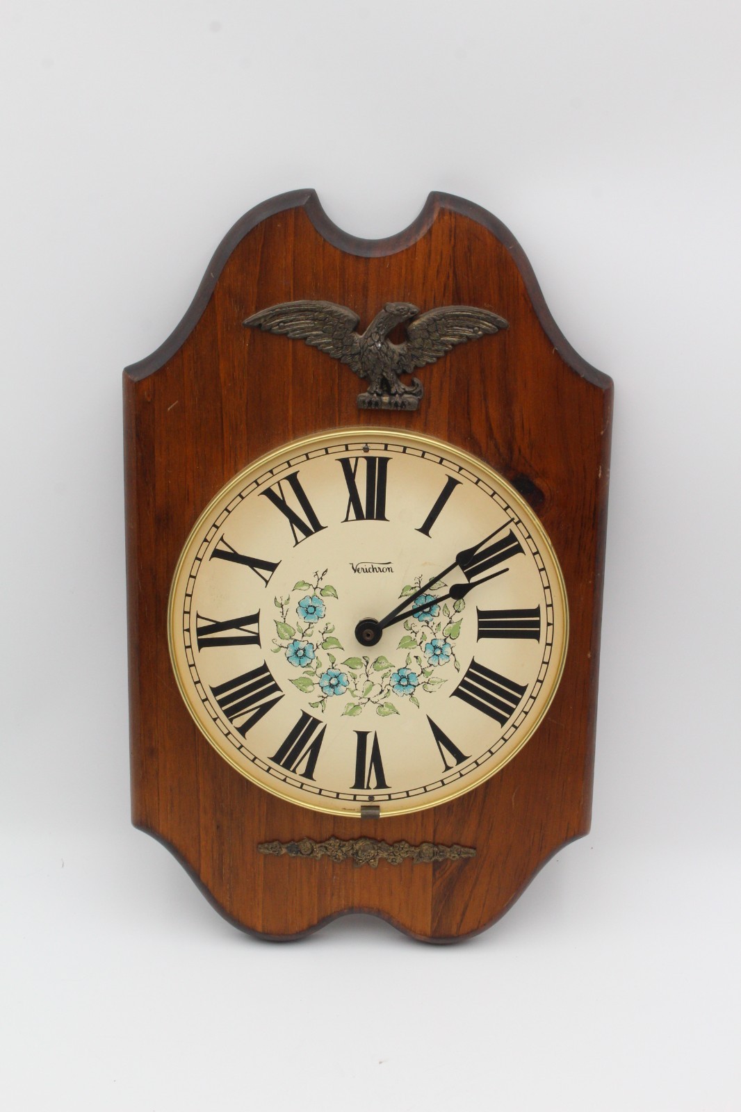 VTG Verichron Brass Eagle Wooden Wall Clock