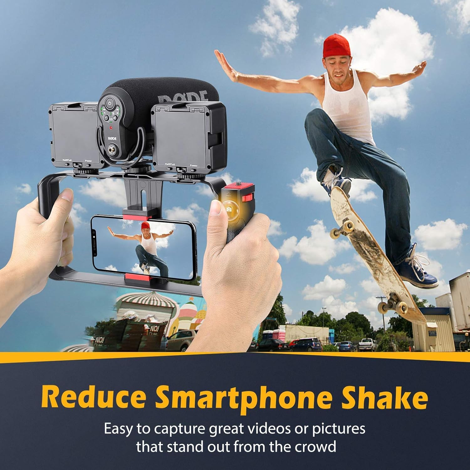Estabilizador smartphone soporte tripode video control remoto celular android